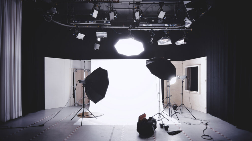 Stock image of a television studio set.